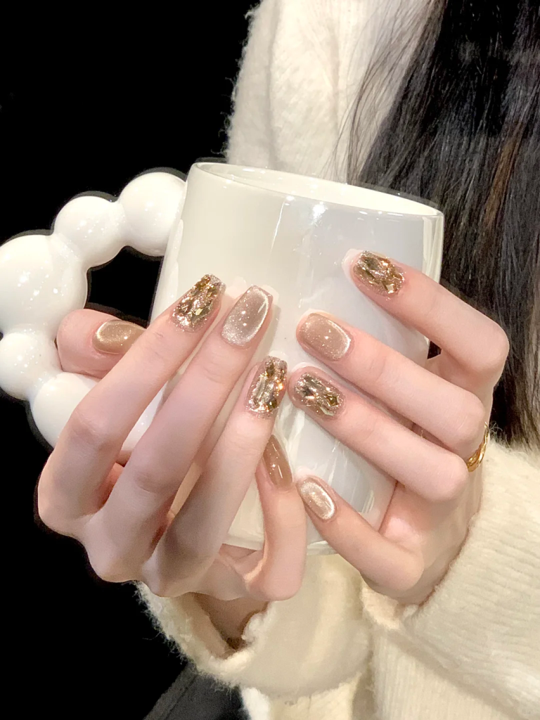 champagne gold nail