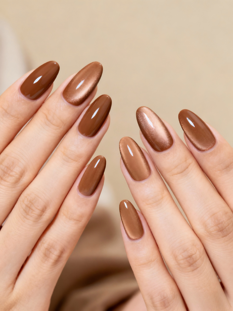 NO.2-Mocha mousse almond nail